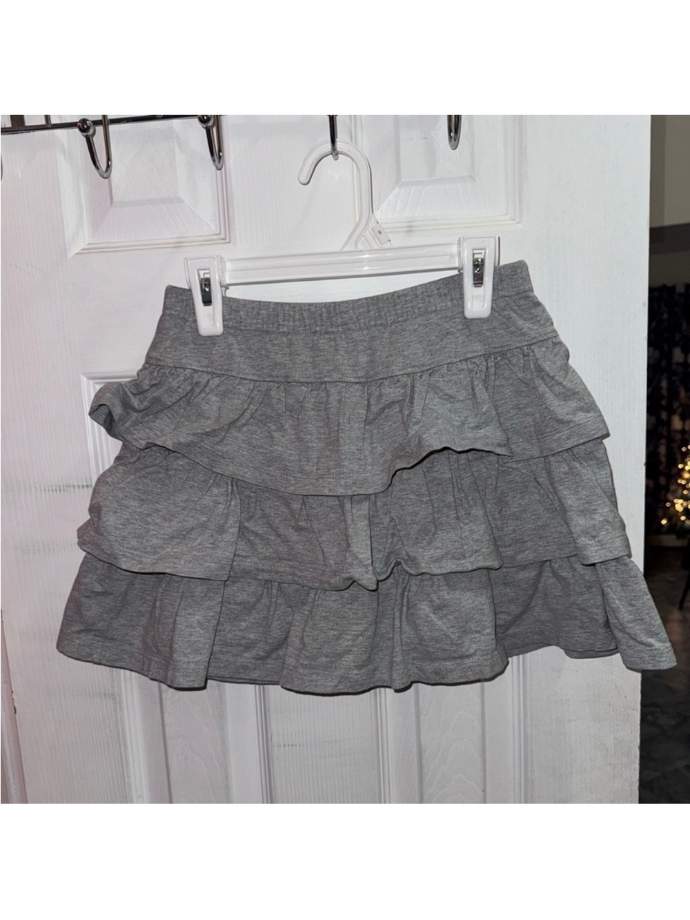 Hanna Andersson Girls Tiered Ruffle Skort Gray Size 140 US 10